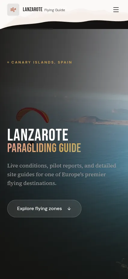 Mobile view with site conditions