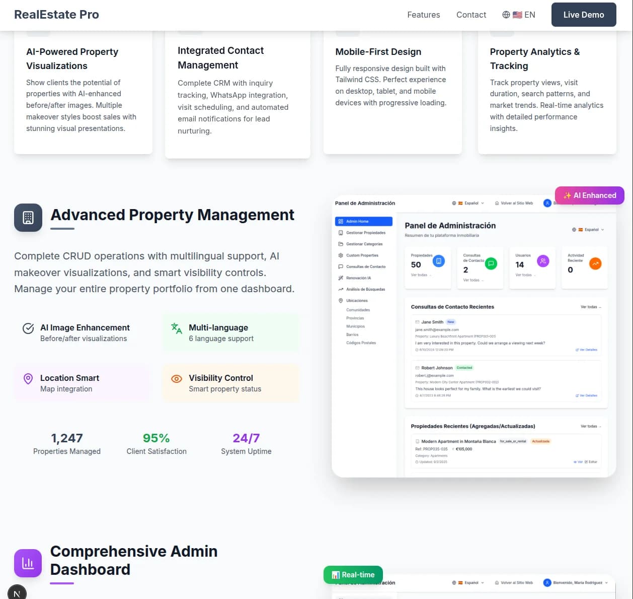 Property listings grid