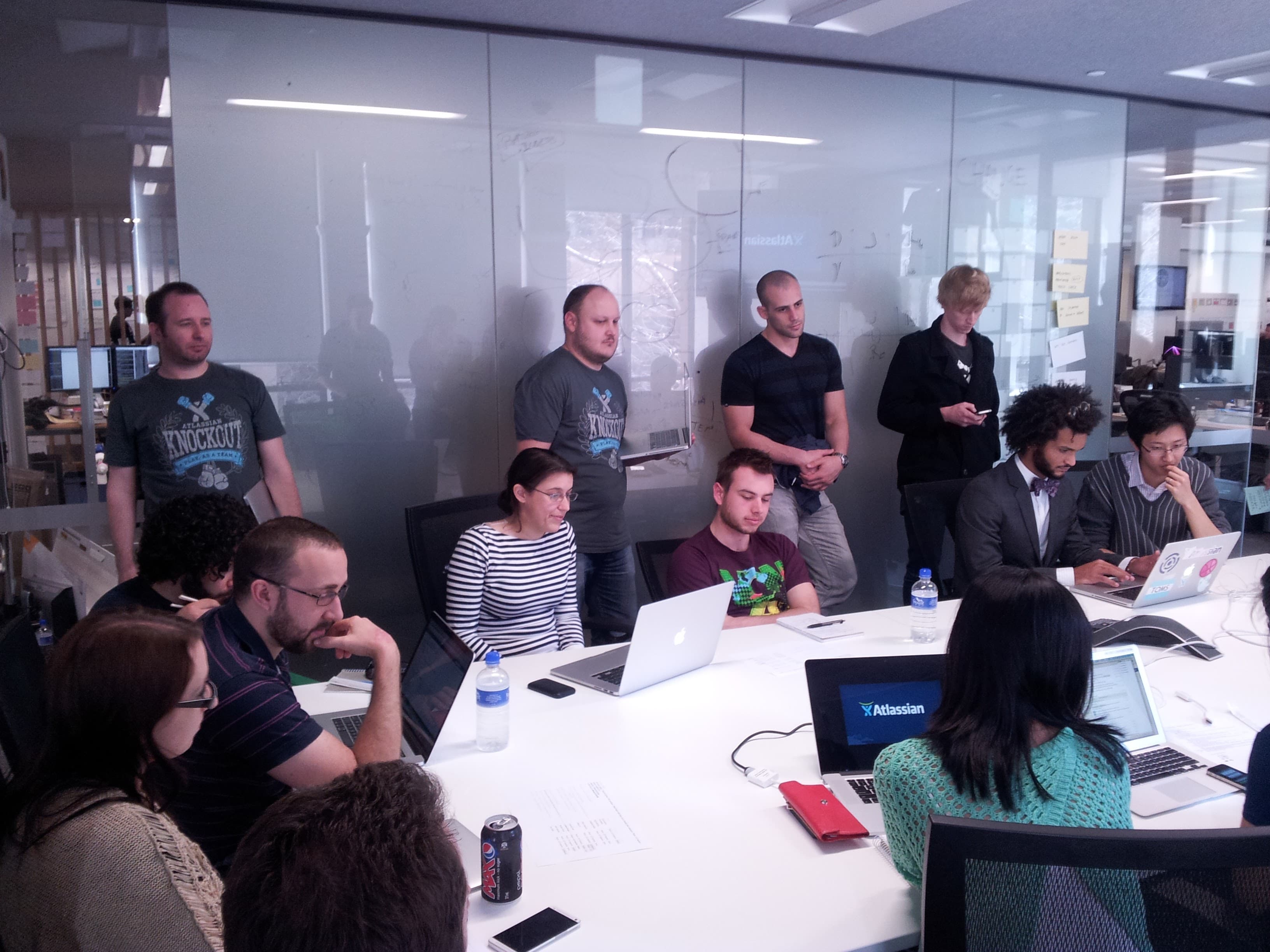 Ivan at Atlassian hackathon team session