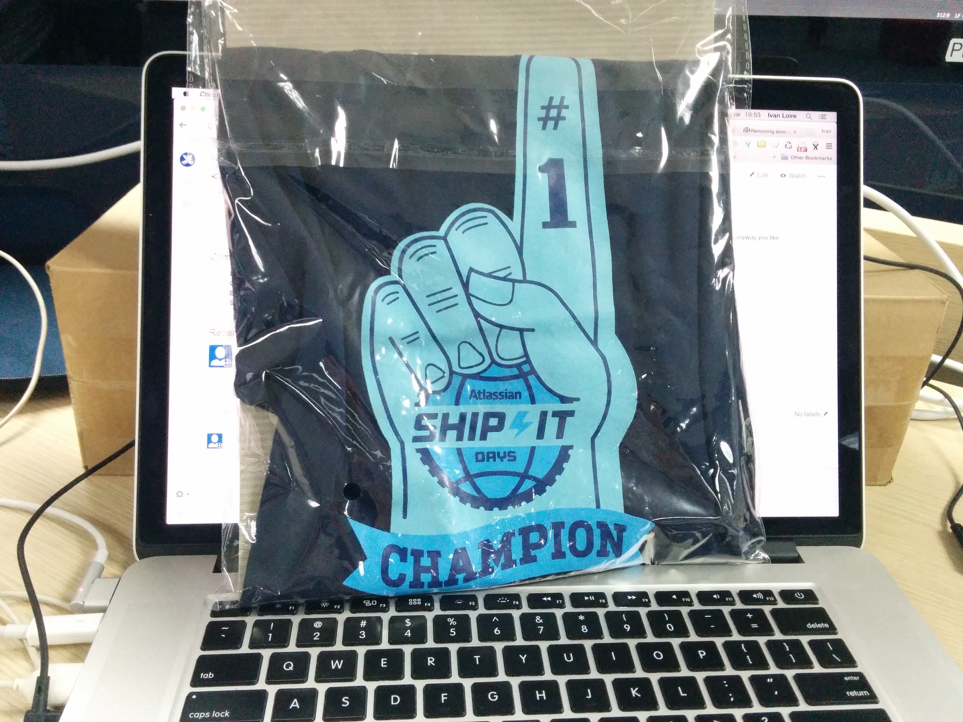 Atlassian ShipIt Days #1 Champion foam finger